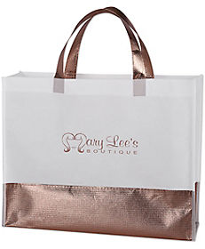 Custom Rose Gold Pens & Products: Flair Metallic Accent Non-Woven Tote Bag